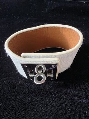 White Leather Cuff Bracelet